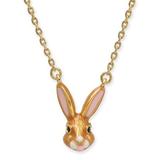 Kate Spade Jewelry | Kate Spade Gold-Tone Enamel Bunny Pendant Necklace | Color: Brown/Gold | Size: Os