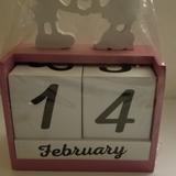 Disney Office | Minnie And Muckey Wooden Calender Yearly Calender | Color: Pink/White | Size: Os