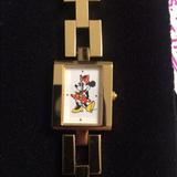 Disney Accessories | Disney Ladies Minnie Mouse Watch (Gold) | Color: Gold/White | Size: Os