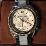 Michael Kors Accessories | Michael Kors Blair Two-Tone Ladies Watch | Color: Blue/Silver | Size: Os