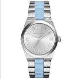 Michael Kors Accessories | Michael Kors Channing 2 Tone Stainless Steel Watch | Color: Blue/Silver | Size: New Battery