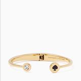 Kate Spade Jewelry | Kate Spade Spot The Spade Open Hinge Cuff Bracelet Yellow Gold Black Nwt | Color: Black/Gold | Size: Os