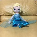 Disney Toys | 2 Ft Frozen Elsa Tulle Dress Gown Plush Toy Doll | Color: Blue/Yellow | Size: 2 Ft
