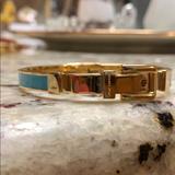 Michael Kors Jewelry | Michael Kors Teal Gold Buckle Bangle | Color: Blue/Gold | Size: Os