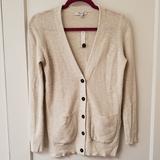Madewell Sweaters | Madewell Cotton Vneck Boyfriend Cardigan Sweater | Color: Brown/Red/White | Size: Xs