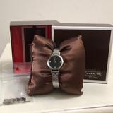 Coach Other | Coach Silver Link Watch With Black Face & Crystals | Color: Black/Silver | Size: Os