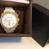 Michael Kors Accessories | Michael Kors White Acrylic Crystal Dial Gold Tone | Color: White | Size: Os