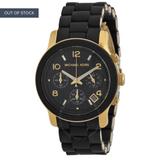 Michael Kors Accessories | Michael Kors Runway Mk5191 Silicone Wrist Watch. | Color: Black/Gold | Size: Os