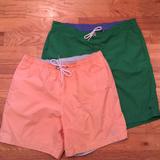 Polo By Ralph Lauren Swim | Mens Swim Trunk Bundle | Color: Green/Red/White | Size: L