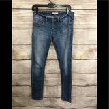 Free People Jeans | Free People Ultra Low Rise Straight Leg Skinny | Color: Blue | Size: 27
