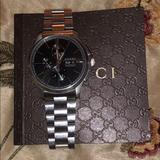 Gucci Accessories | Gucci Mens Watch - G-Timeless Chronograph Auto | Color: Black/Silver | Size: 44mm
