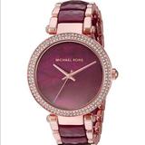Michael Kors Accessories | Michael Kors Mk6412 Parker Rose Gold-Tone Watch | Color: Purple | Size: Os