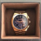 Michael Kors Accessories | Michael Kors Rose Gold Chronograph Watch | Color: Blue/Gold | Size: Os