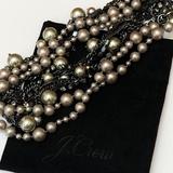 J. Crew Jewelry | J Crew Pearl And Crystal Long Necklaces | Color: Gray/Silver | Size: Os