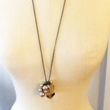 J. Crew Jewelry | J.Crew Long Chain With Faceted Crystal Pendant | Color: Black/Tan | Size: Os