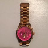 Michael Kors Accessories | Michael Kors Rose Gold Watch Pink Face | Color: Gold/Pink | Size: Os