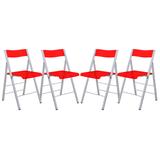 Menno Modern Acrylic Folding Chair, Set of 4 - Leisuremod MF15TR4