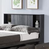 Latitude Run® Deviana Bookcase Headboard Metal in Gray/Brown, Size 38.5 H x 40.75 W x 8.5 D in | Wayfair A705D866E6CB4FD8950CF73B7DEADEA4
