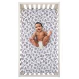 Indigo Safari Sloth Let's Hang out Fitted Crib Sheet Polyester in Gray/White, Size 8.0 H x 28.0 W x 52.0 D in | Wayfair