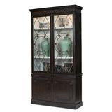Canora Grey Frederiksborg Grafton Lighted China Cabinet Wood in Black/Brown, Size 104.0 H x 57.0 W x 19.0 D in | Wayfair