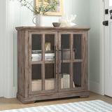 Sand & Stable™ Finnley Solid Wood Accent Cabinet in Brown/Gray/Green, Size 34.0 H x 34.0 W x 13.0 D in | Wayfair DBHM8371 43154369