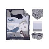 NoJo Bedding Sets Navy - Blue & White Seas the Day Whale Baby Blanket Set