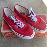 Vans Shoes | Authentic Red Classic Vans | Color: Red | Size: 8