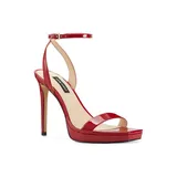 Nine West Women's Zadie Ankle Strap Dress Sandals, Red, 7M