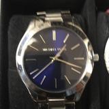 Michael Kors Accessories | Michael Kors Lady's Runway Navy Blue Dial Ss | Color: Blue | Size: Os