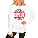 Women's White Maryland Terrapins Scoop & Score Pullover Sweatshirt