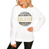 Women's White Purdue Boilermakers Scoop & Score Pullover Sweatshirt