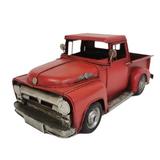 Williston Forge Vizcarrondo Pickup Metal Truck Model Stainless Steel in Gray/Red, Size 6.0 H x 12.0 W x 6.0 D in | Wayfair