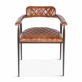 Foundry Select Delgado Leather Arm Chair in Upholstered/Genuine Leather in Brown, Size 29.5 H x 22.75 W x 21.0 D in | Wayfair