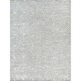 Exquisite Rugs Eaton Chevron Hand-Knotted Ivory/Area Rug Wool in Blue, Size 72.0 W x 0.4 D in | Wayfair 4038-6090