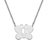 Limoges Kids Jewelry Girls' Necklaces Silver - Silvertone Butterfly Personalized Monogram Necklace