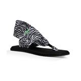Sanuk Women's Flip-Flops ZEBRA - Black & White Zebra Yoga Sling Sandal - Women