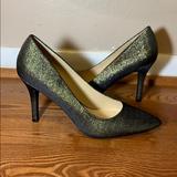 Nine West Shoes | Nine West Fifth Fabric Bronze Pump | Color: Gold | Size: 8.5
