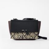 Zara Bags | Nwt Zara Contrast Snakeskin Print Crossbody | Color: Black/Brown | Size: Os