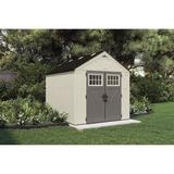 Suncast Outdoor Vanilla 8 ft. W x 10 ft. D Plastic Storage Shed in Brown/Gray, Size 103.0 H x 96.0 W x 120.0 D in | Wayfair BMS8100