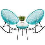 George Oliver Harijs 3-Piece Seating Group Plastic in Blue | Wayfair B3BF477FD4874C6AB819739D3E2D8950