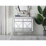 Prestige 2 Door Mirrored Apothecary Square Accent cabinet Wood in Gray, Size 36.0 H x 40.0 W x 13.0 D in | Wayfair F-SK1203-40S