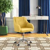 Etta Avenue™ Kinzie Epinine Task Chair Upholstered, Steel in Yellow/Brown, Size 29.1 H x 22.0 W x 22.0 D in | Wayfair