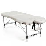 Costway 84 Inch L Portable Adjustable Massage Bed with Carry Case for Facial Salon Spa -White
