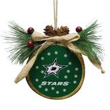 FOCO Dallas Stars Glitter Wood Stump Ornament