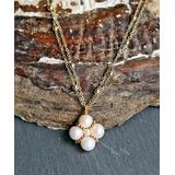My Gems Rock! Women's Necklaces white - Cultured Pearl & Goldtone Pendant Necklace