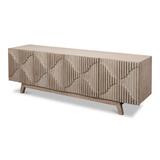 Sarreid Ltd Lola 74" Wide Pine Wood Sideboard Wood in Gray, Size 24.0 H x 74.0 W x 18.0 D in | Wayfair 53406-1