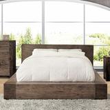 Cozzy Design Alagn Platform Bed Wood in Gray/Brown, Size 30.0 H x 91.0 W x 101.0 D in | Wayfair FCOD762-CK8SANX