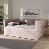 Mercury Row® Schroder Daybed Upholstered/Velvet in Pink, Size 37.48 H x 57.09 W x 86.22 D in | Wayfair 93D923A098FF456DA480EA97C3F006C3