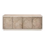 Sarreid Ltd Amalia 65" Wide Pine Wood Sideboard Wood in White/Brown, Size 24.0 H x 65.0 W x 17.0 D in | Wayfair 53417-3