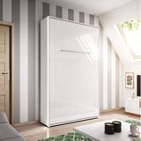 MaximaHouse Milano Murphy Bed w/ Mattress Wood in White, Size 86.6 H x 55.5 W x 89.7 D in | Wayfair SVCP-02